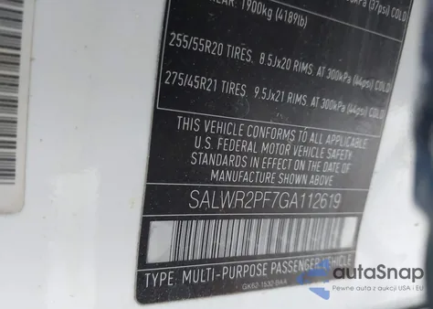 2016 Land Rover Range Rover Sport 3.0L V6 Supercharged Hse из США, поврежденный, VIN SALWR2PF7GA112619